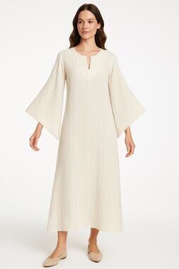 1970s Evelyn Pearson Embroidered Muslin Boho Dress with Bell Sleeves small